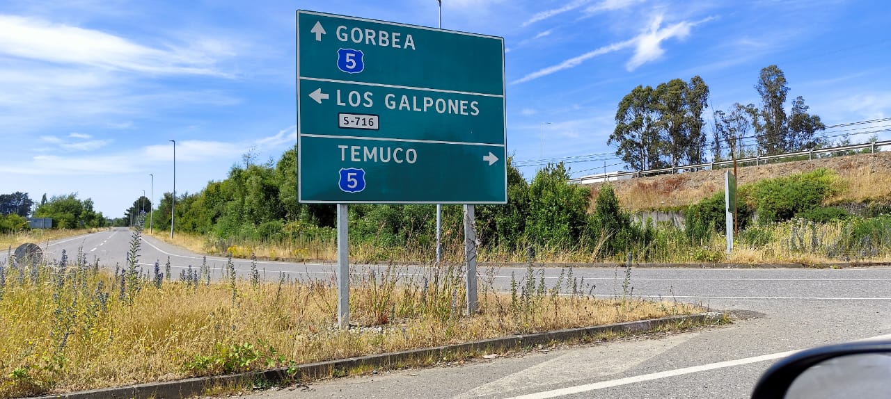 Letrero vial Gorbea Temuco